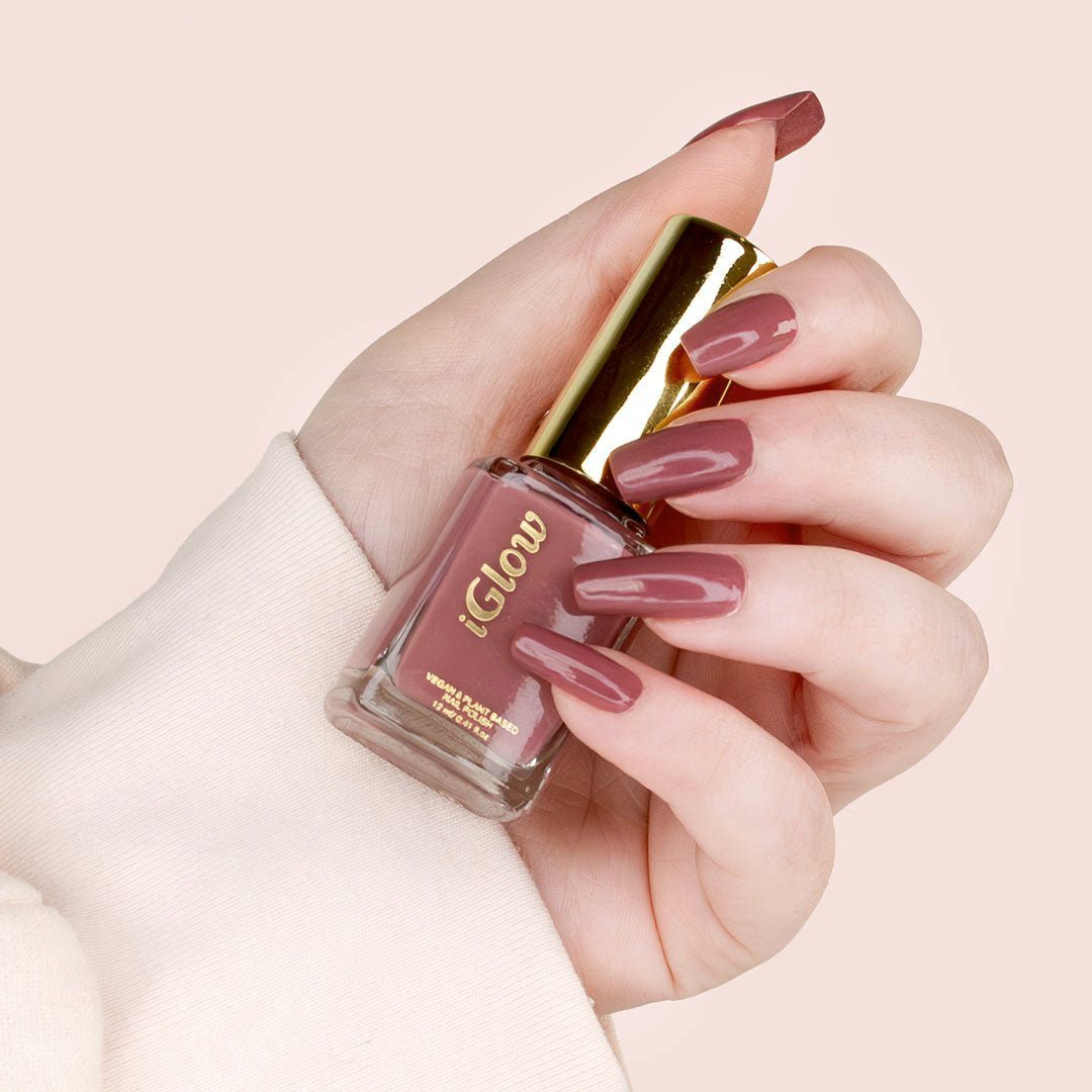 🎁 iGlow Neglelakk - Dusky Rose (Pudderrosa) (40% off) - iGlow.no