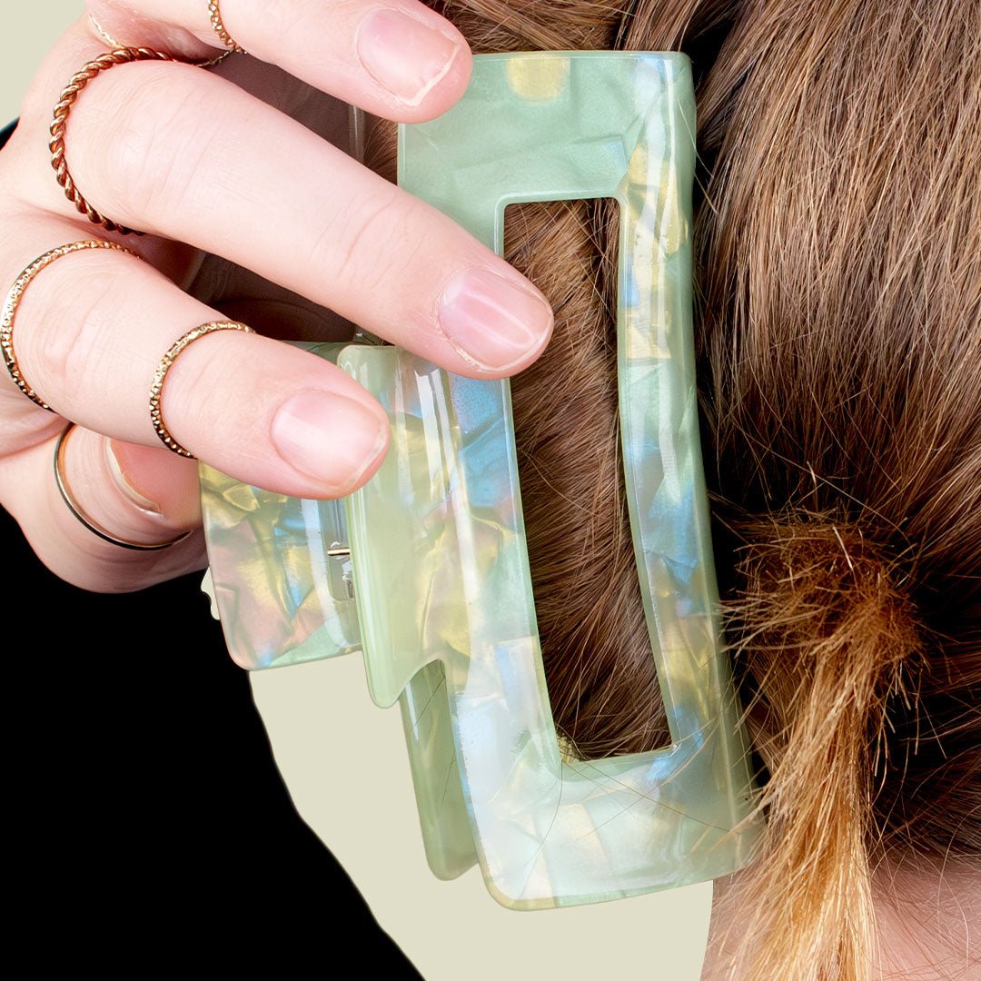 Hårklype - Perlemor, Grønn - iGlow.no