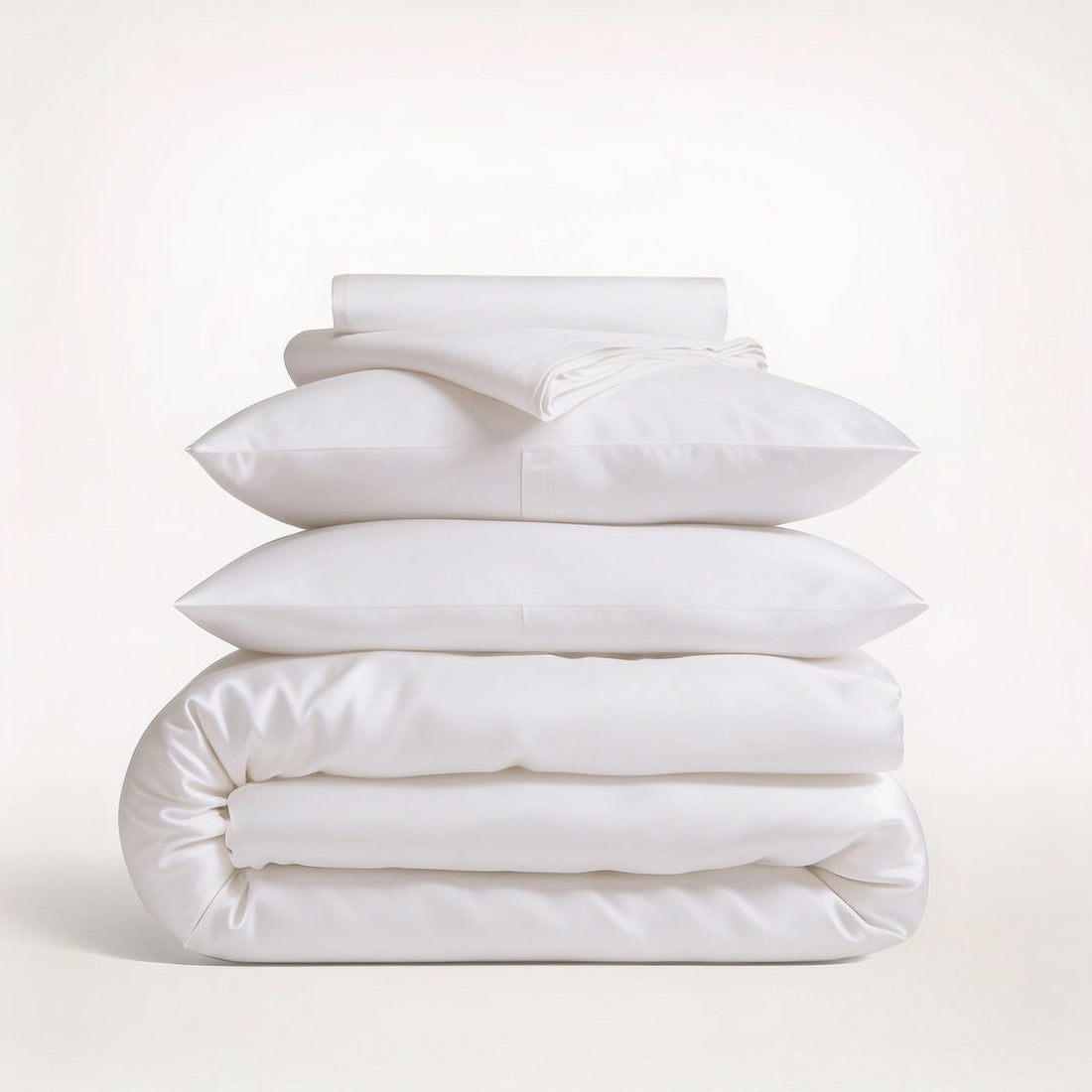 2X iGlow silkedynetrekk + 2X Silkeputetrekk - Calm White - iGlow.no