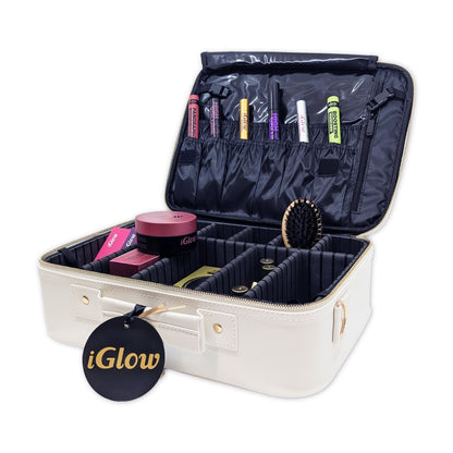 iGlow Big Cosmetic Bag XL - Sminkeveske, Hvit - iGlow.no