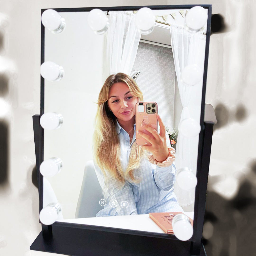 iGlow Makeup Mirror - Sminkespeil / Svart