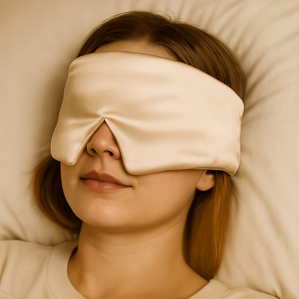 🎁 iGlow Silk Sleep Mask - Sovemaske, Champagne (50% off) - iGlow.no