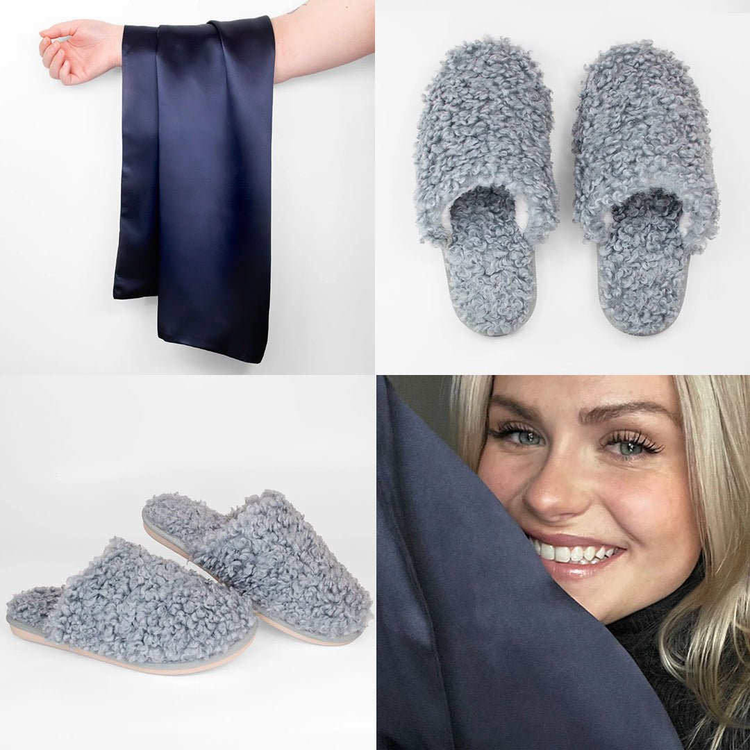 iGlow Silkeputetrekk, Blue Twilight &amp; Teddytøfler, Sweet Blue - iGlow.no