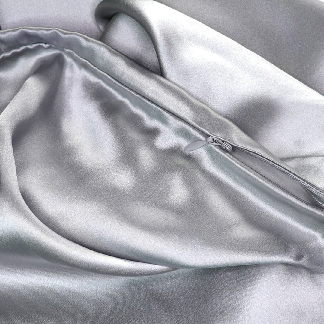 iGlow Silkeputetrekk, Serene Silver &amp; Teddytøfler, Sweet Blue - iGlow.no