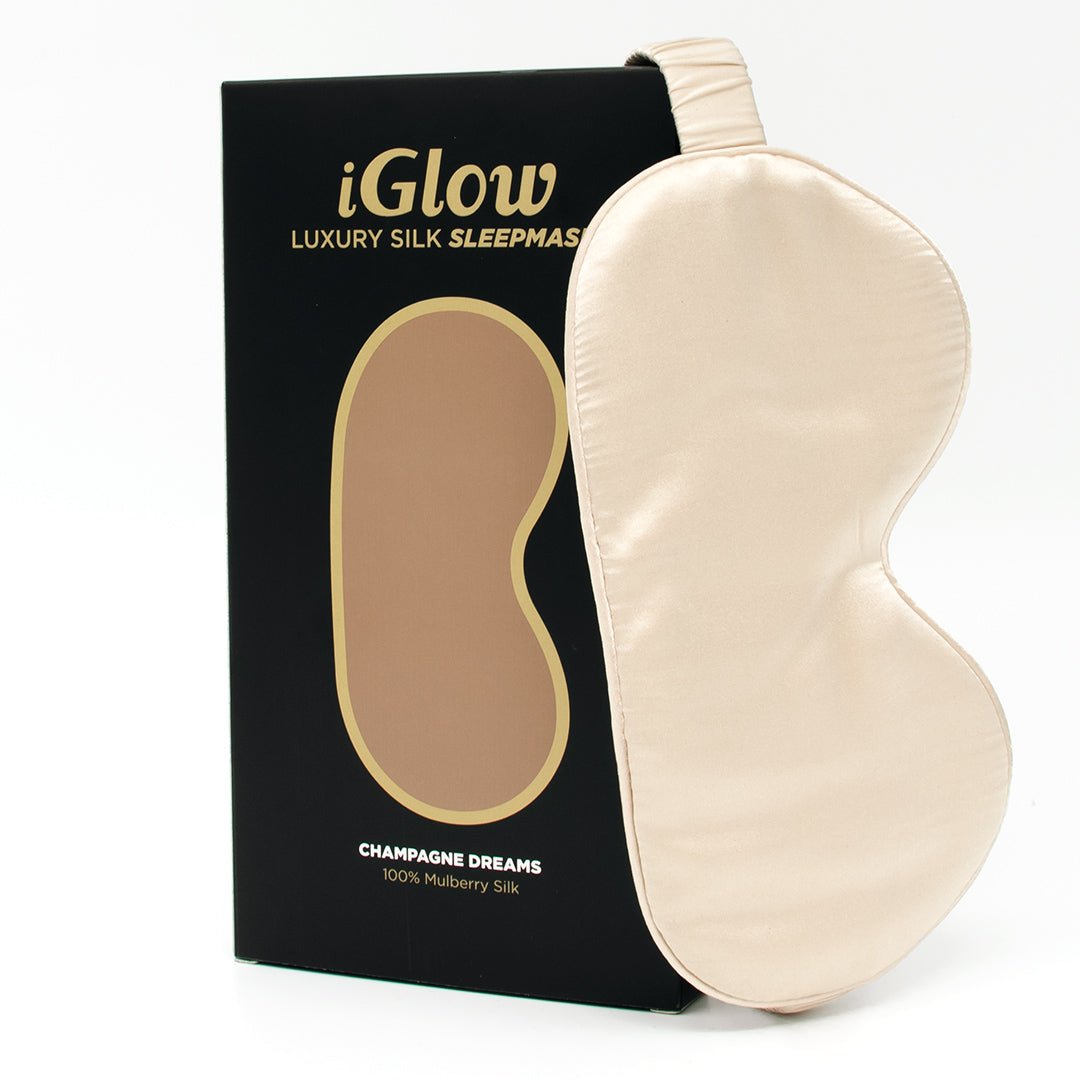 iGlow Silk Sleep Mask - Sovemaske, Champagne (sjampanje) - iGlow.no
