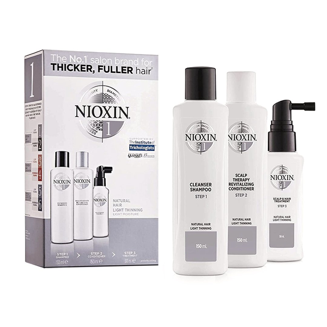 Nioxin Hair System 1 Kit - Natural Hair with Light Thinning - iGlow.no