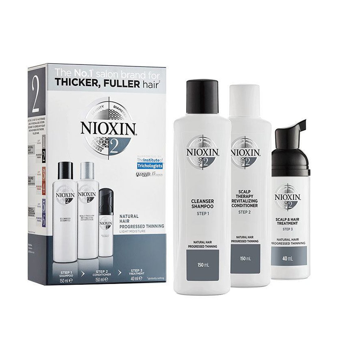 Nioxin Hair System 2 Kit - Natural Hair with Progressed Thinning - iGlow.no