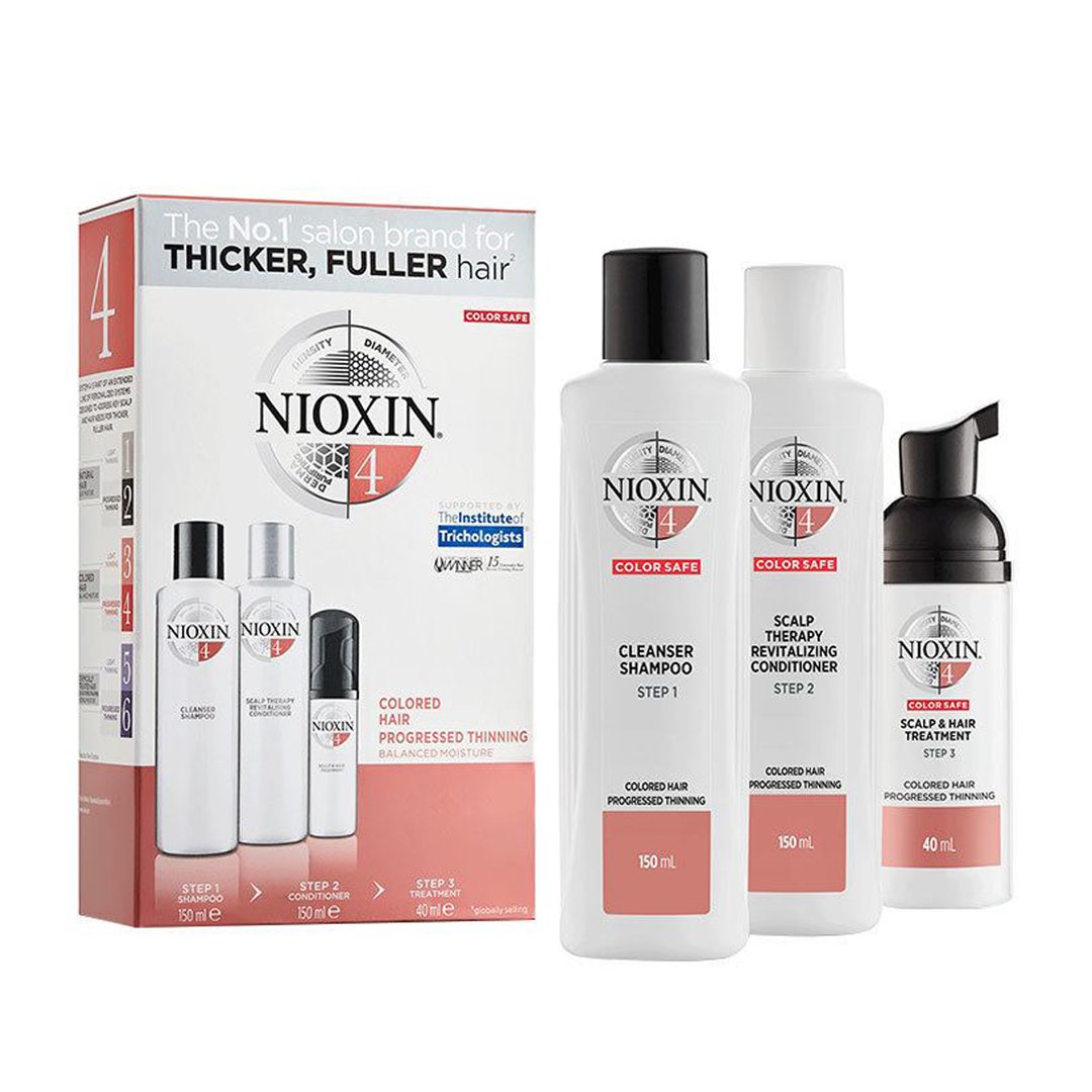 Nioxin Hair System 4 Kit - Colored Hair with Progressed Thinning - iGlow.no